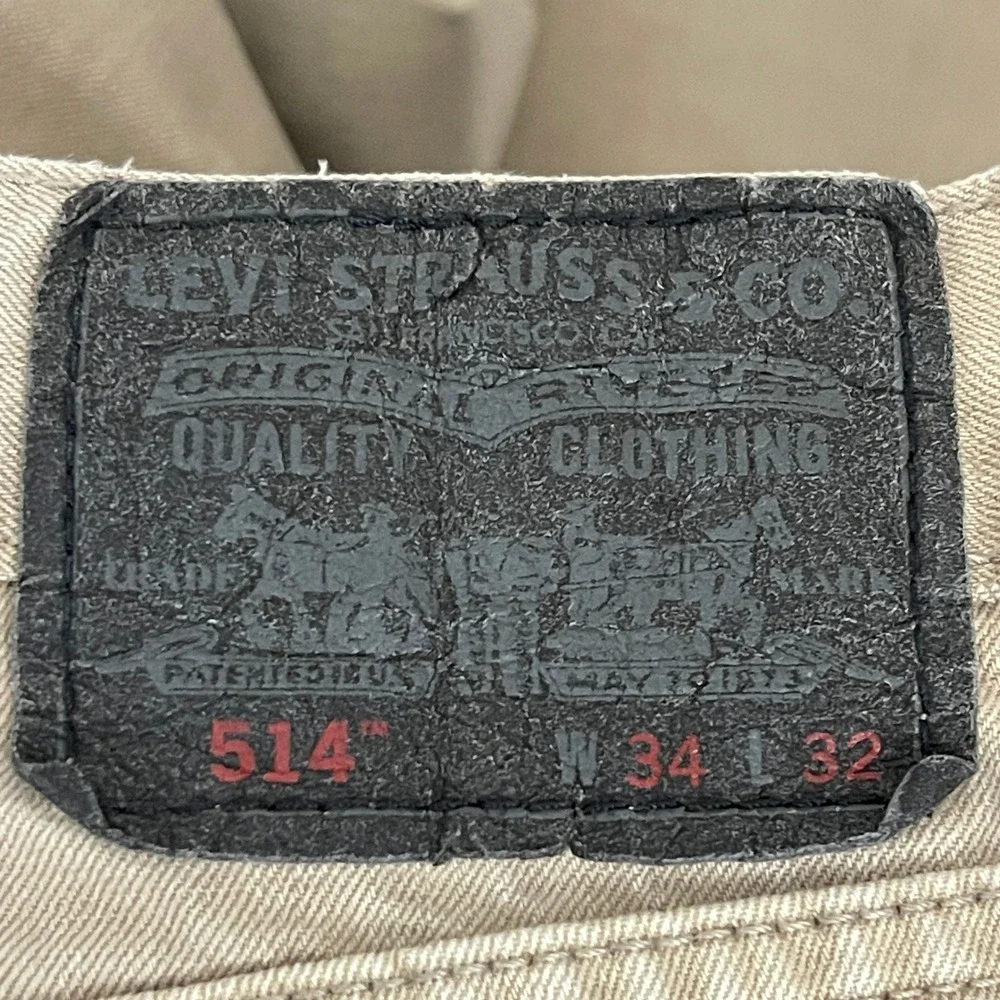 Levi's‎ 514 Straight Fit 34x30 100% Cotton Tan Denim Jeans Zip Fly